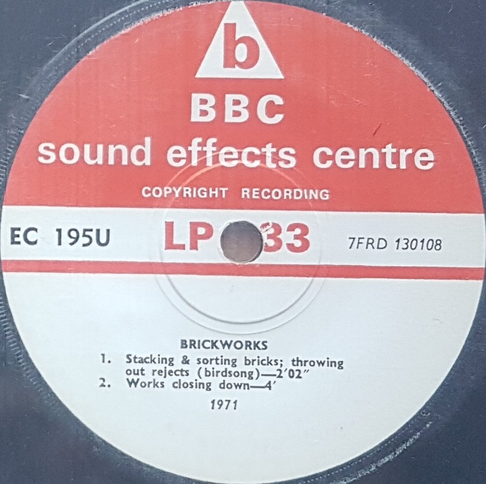 EC 195U Brickworks Not registered from the BBC records and Tapes library Label
